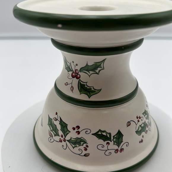 Holly Holiday Candle Holder Pillar or Taper - Picture 9 of 16